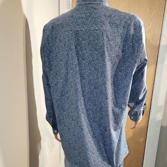 Men's Blue Patterned Casual Button Down Shirt - Picture 5 of 7